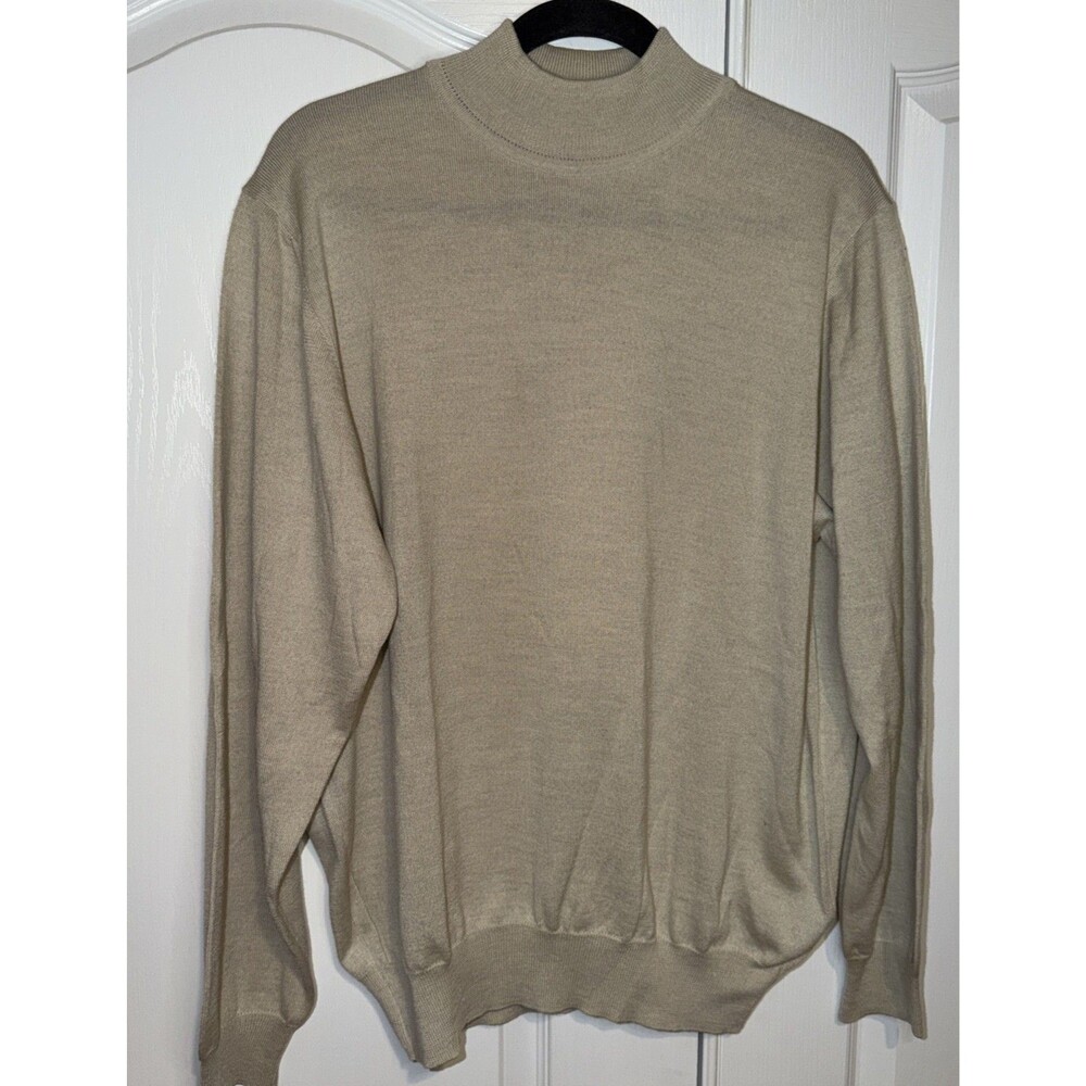 John W. Nordstrom Sweater M Black Extrafine Merino Wool Mock Neck Quiet Luxury